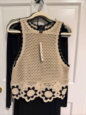 Aqua x Bloomingdales Crochet Flower-Trim Tank